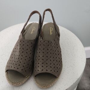 Clarks Women's Taupe Espadrille Slingbacks